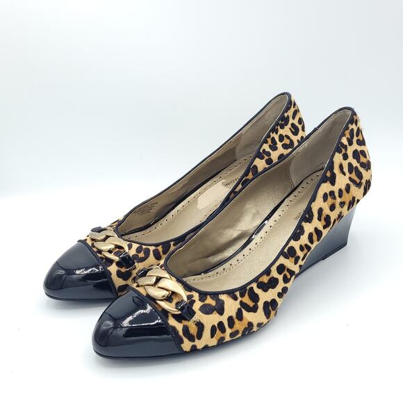 Adrienne Vittadini Leopard Wedge Pump women's size 11 - Picture 1 of 9